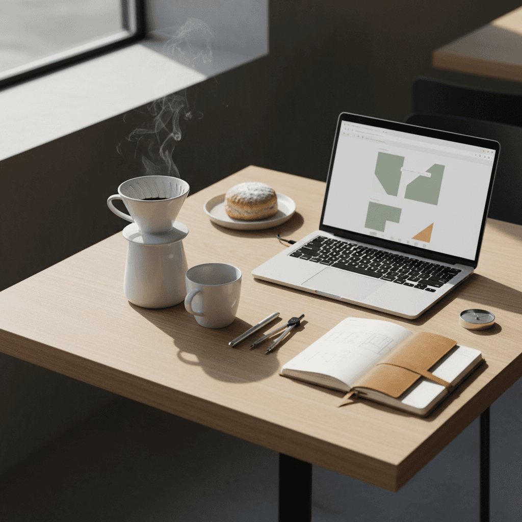 Laptop showing a clean local coffee shop website