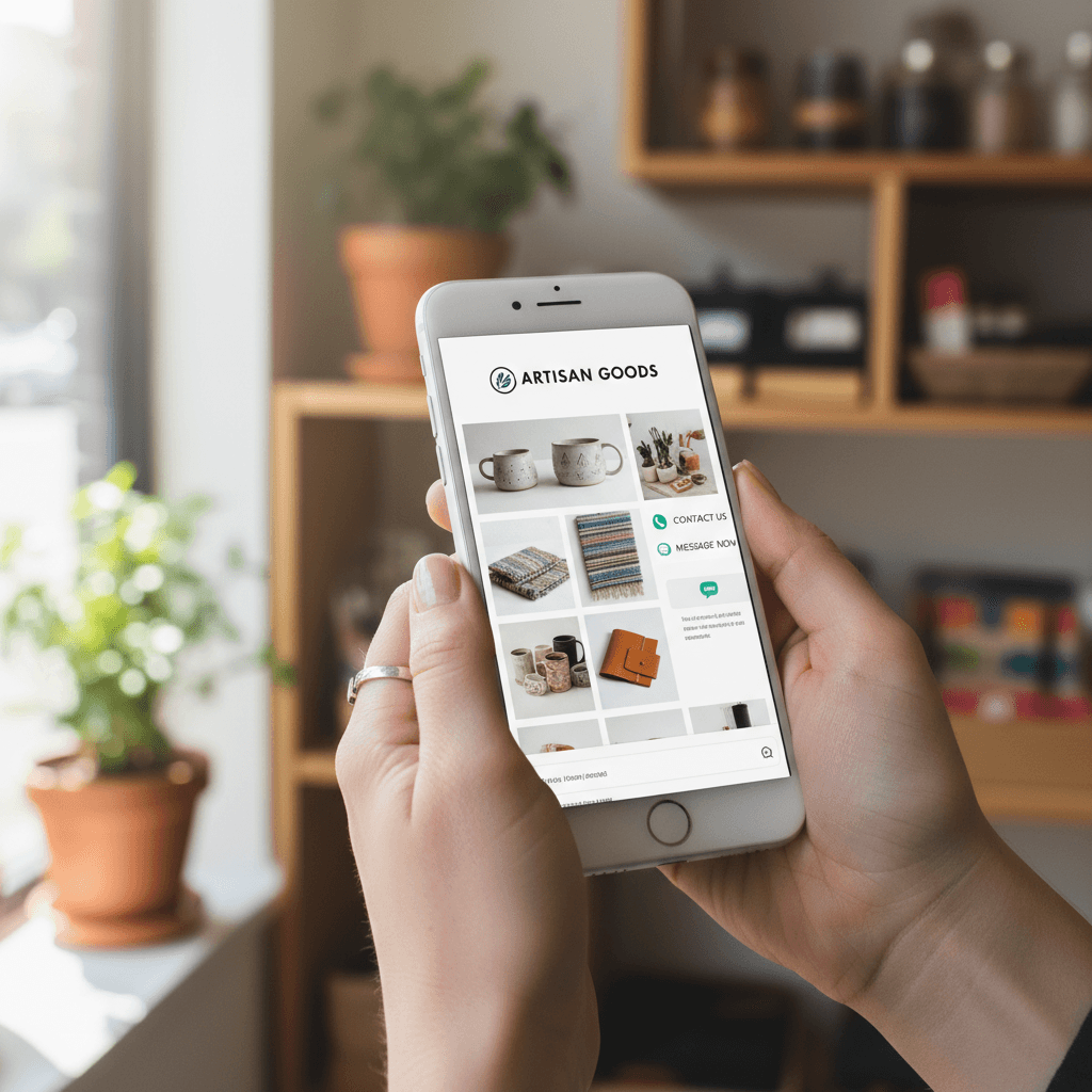 Smartphone displaying a mobile-friendly website